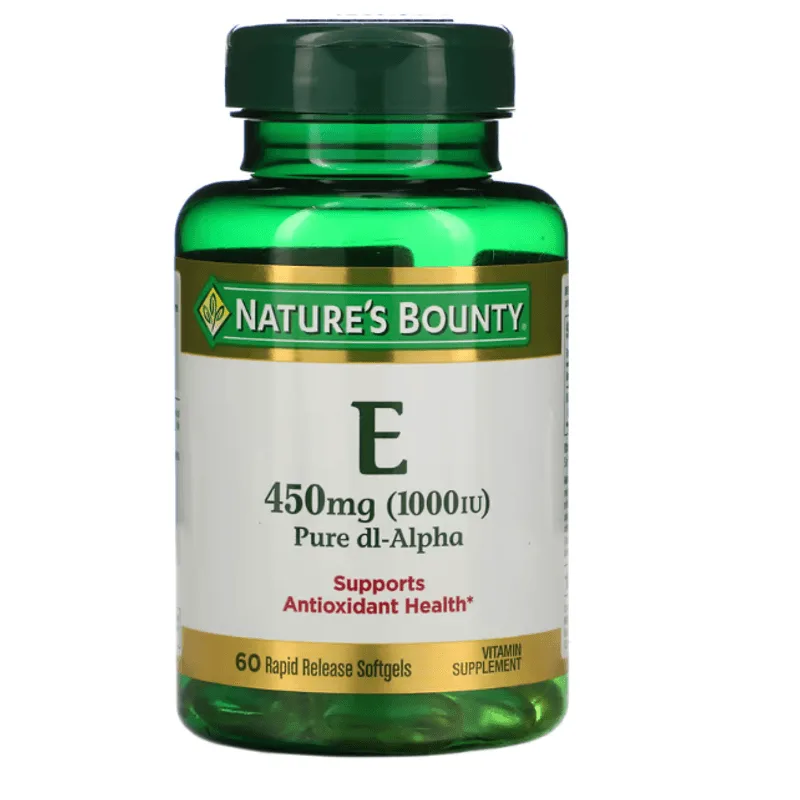 Vitamina E, Dl-alpha Pura, 450mg 1.000 Ui), 60 Cápsulas, Nature's Bounty
