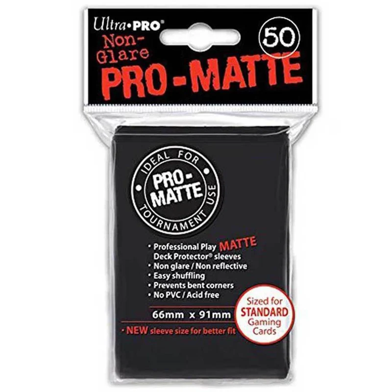 ULTRA PRO Pro Matte Non-Glare Black Standard 50ct 66 x 91 Gameology