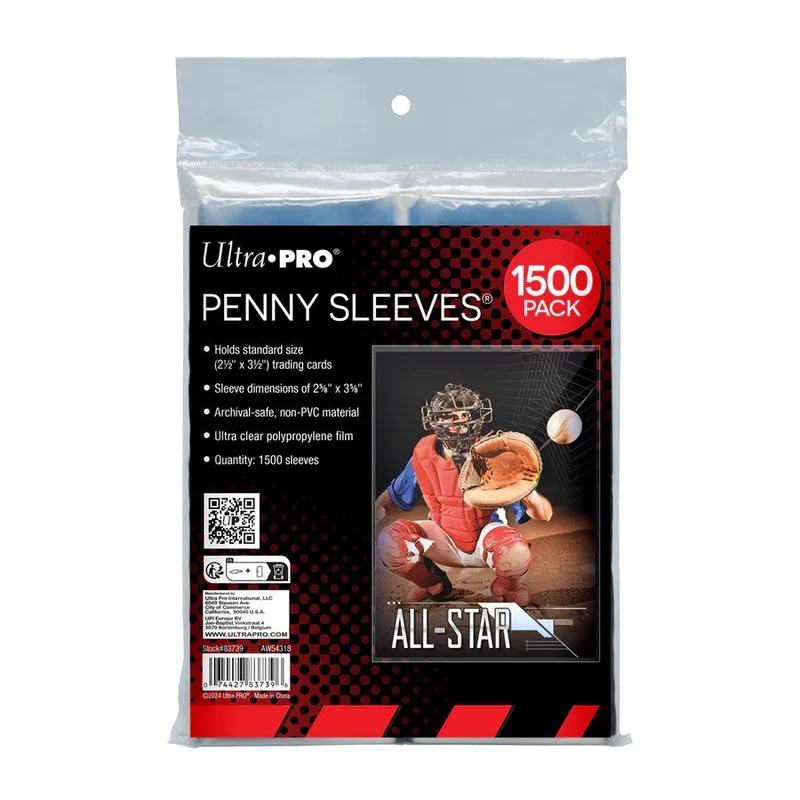 Ultra Pro: UP83739 Clear Sleeves Standard Size Trading Cards 2.5"x3.5" 1500 ct retail pack SuperGamers