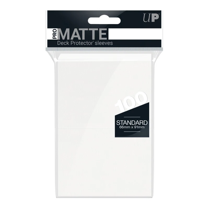 Ultra Pro: UP84513 PRO-Matte 100ct Standard Deck Protector sleeves: White Gameology