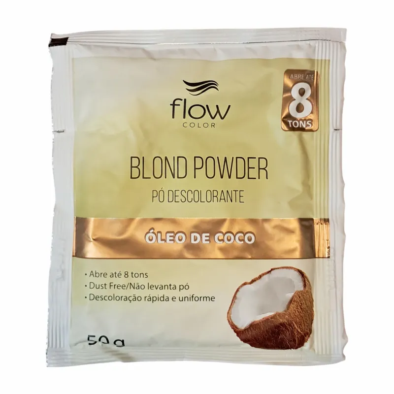 Pó Descolorante Sachê Óleo de Coco 50g Flow Color - lojaparaisodarepublica