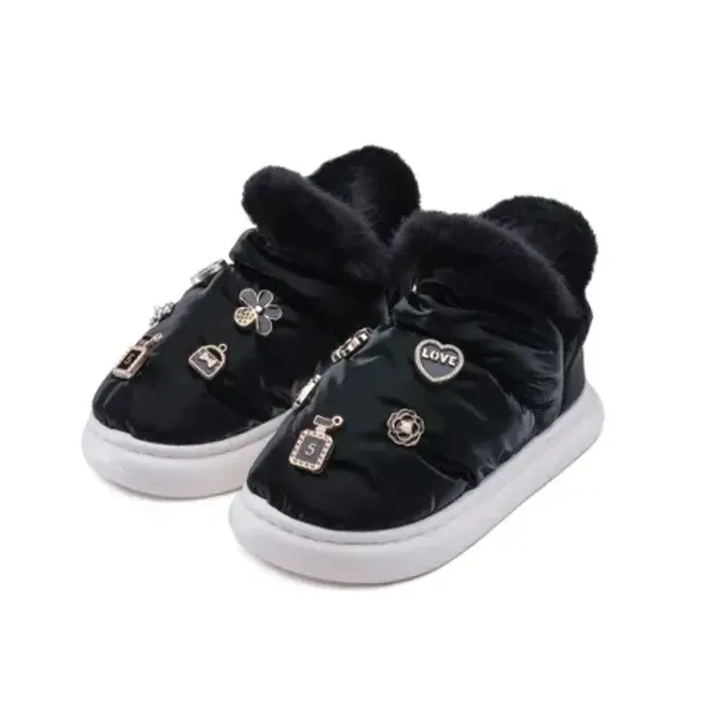 Pantufa Flowfa Mini Lucy Metal Feminina Preta PRETO - 33