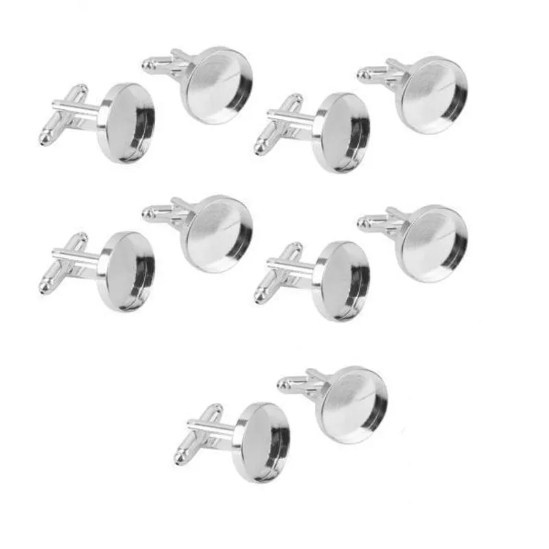 3x10 Peças 16 Mm Configurações Em Branco Redondas Almofada De Base Botões De Punho Diy