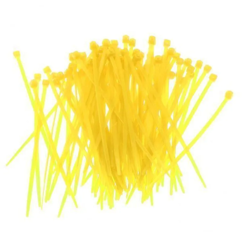 2x100 Peças De Cabo De Nylon Com Fecho De Correr De Travamento Automático