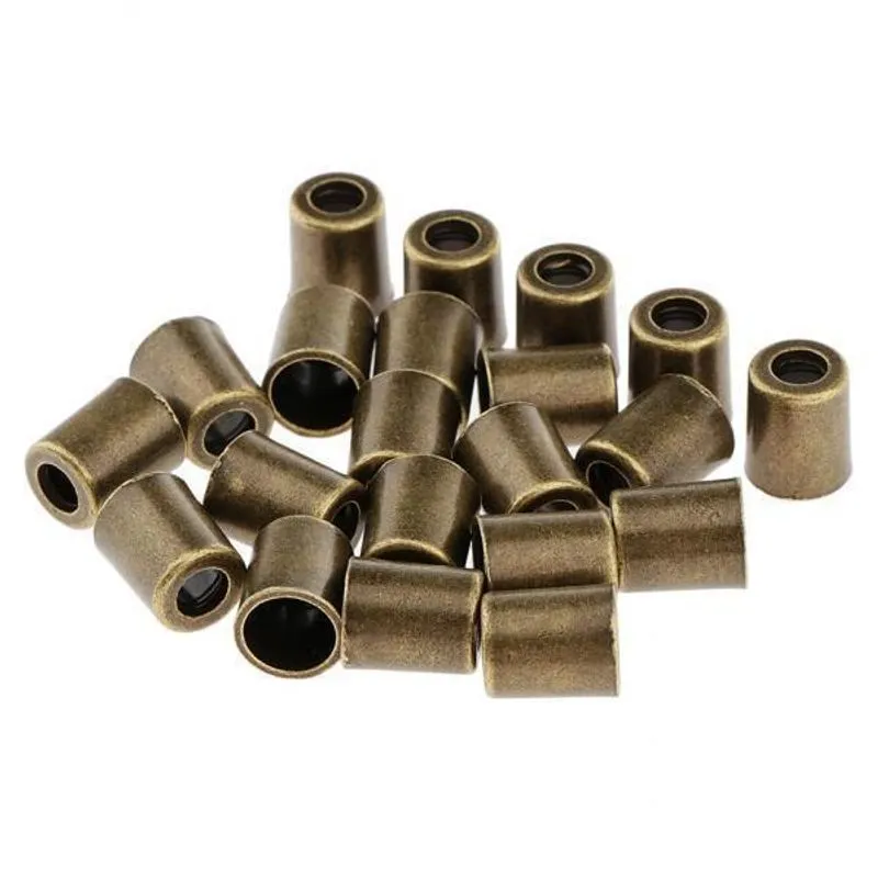 2x20pçs Cabo De Extremidade De Cordão De Sino De Metal Corda De Batente De Extremidade