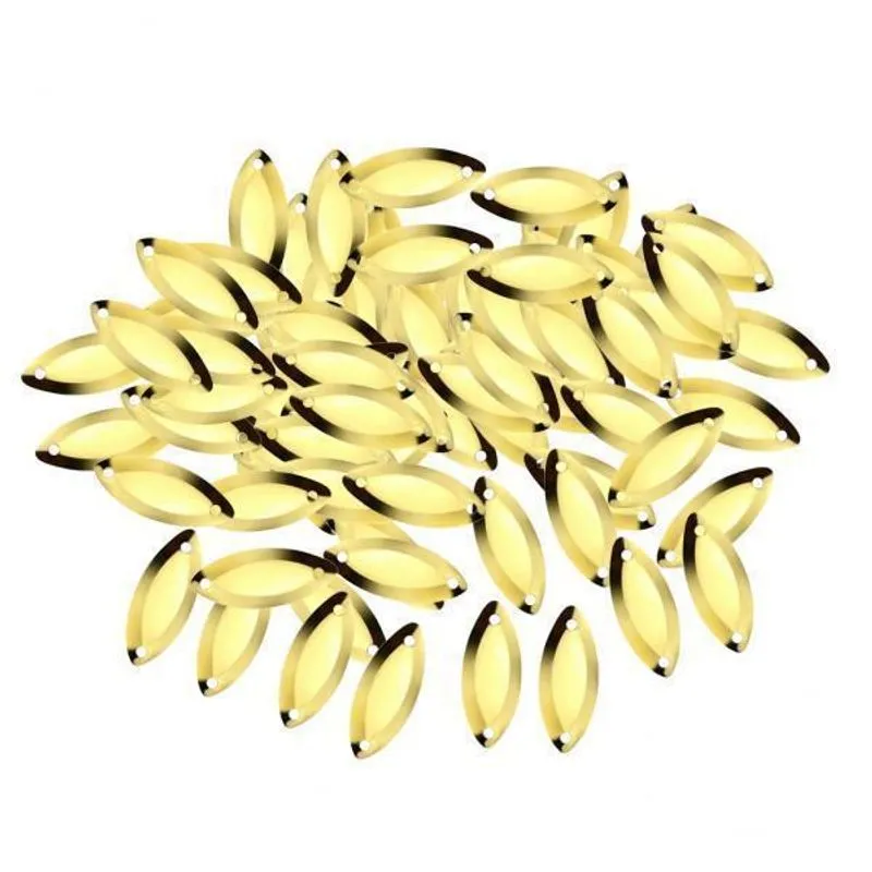 2x100 Peças Colheres De Pesca Com Mosca Iscas De Lantejoulas Duras Iscas Douradas S