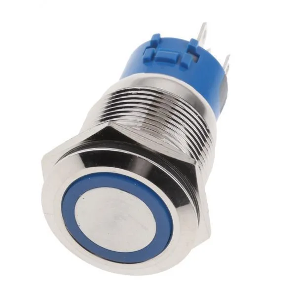 2xled Iluminado 19mm Interruptor De Botão De Metal Momentâneo