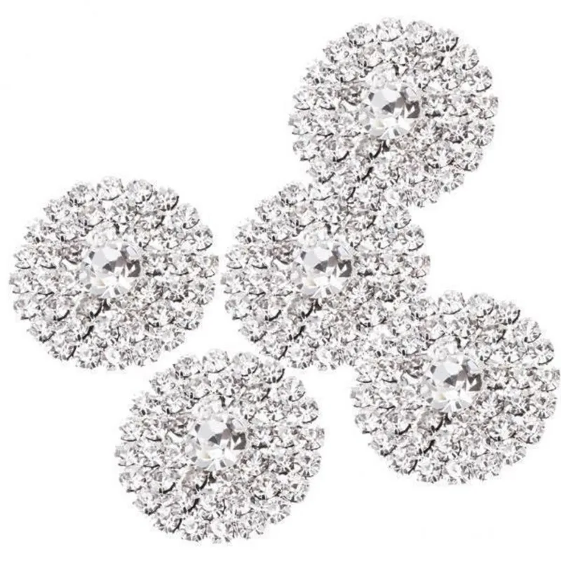 Botões De Haste De Strass 4x5 Peças Para Decoração