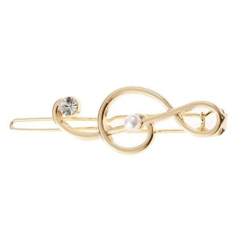 7x Hollow Hairpin Clip Note Crystal Hair Snap Clamp Ladies