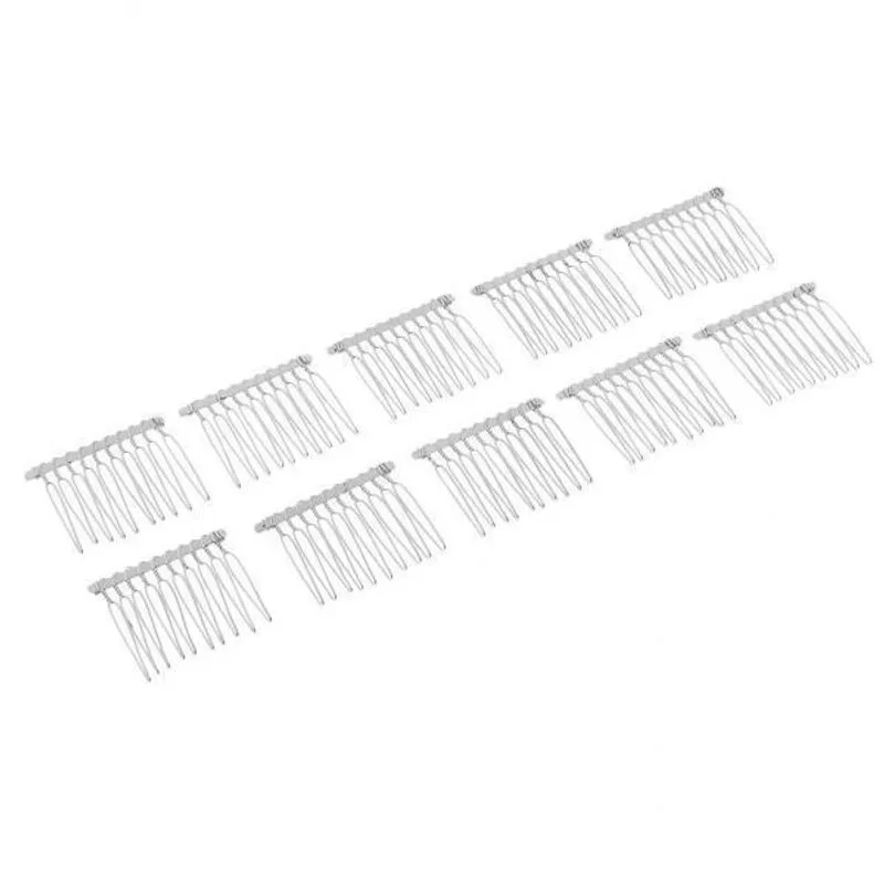 2x10pçs Pente De Cabelo De Metal Corrediça Pentes Laterais Grampo De Cabelo Cabelo