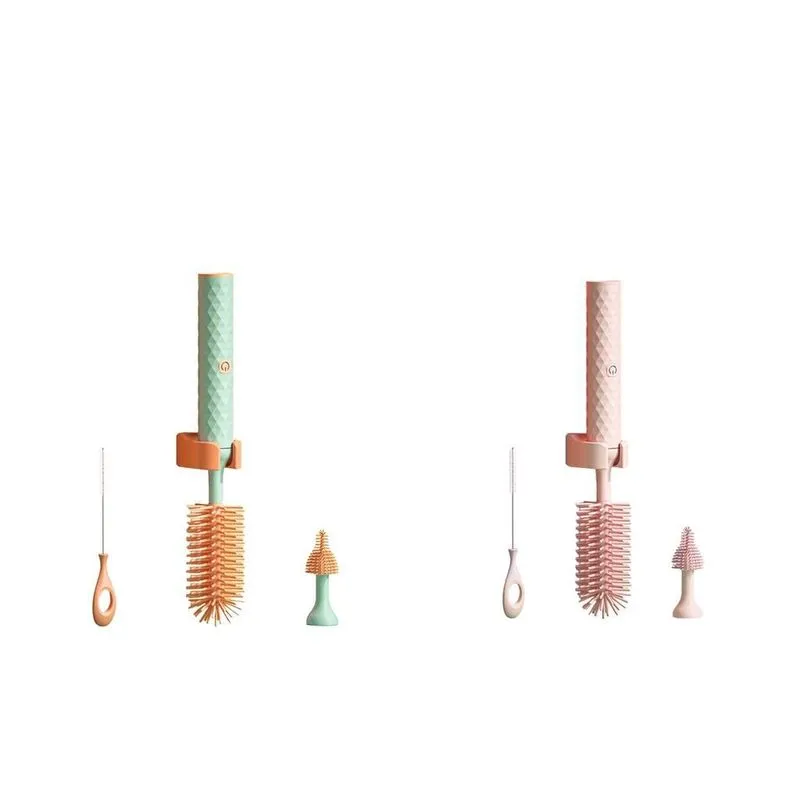 Escova De Garrafa De Bebê Elétrica De Silicone De 2 Conjuntos Portátil