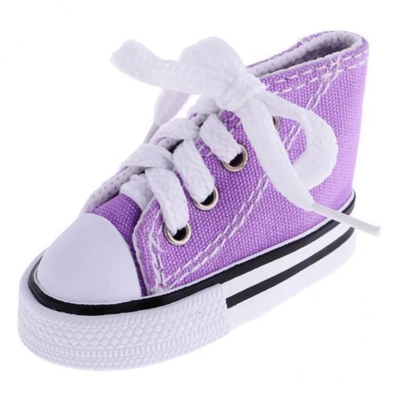 2x 1 Par De Sapatos De Lona De Cano Alto Com Cadarço Para Bonecas 1/4 Bjd