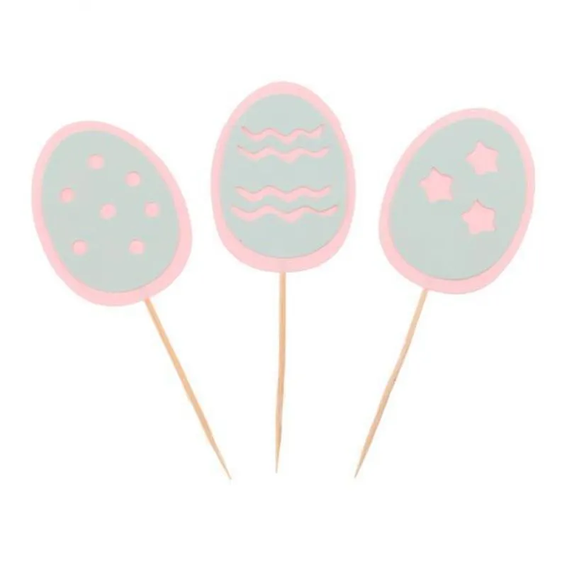 2x3 Pçs/conjunto Cobertura De Bolo De Escolhas De Cupcake De Ovos De Páscoa Felizes