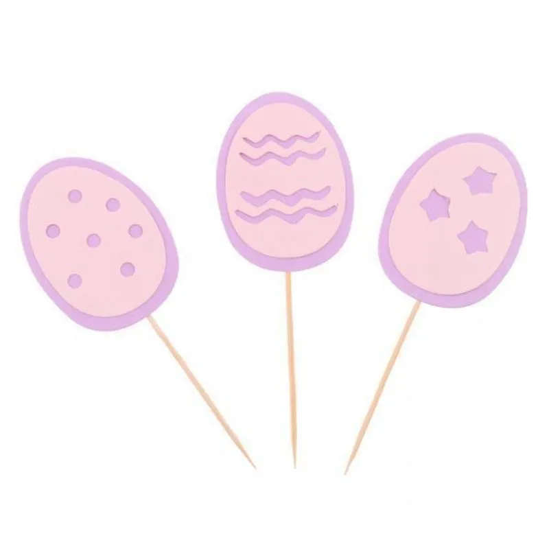 2x3 Pçs/conjunto Cobertura De Bolo De Escolhas De Cupcake De Ovos De Páscoa Felizes