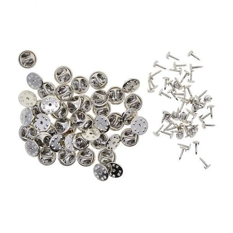 3x50 Conjuntos Badge Hat Pin Metal Tie Back Lapel Butterfly