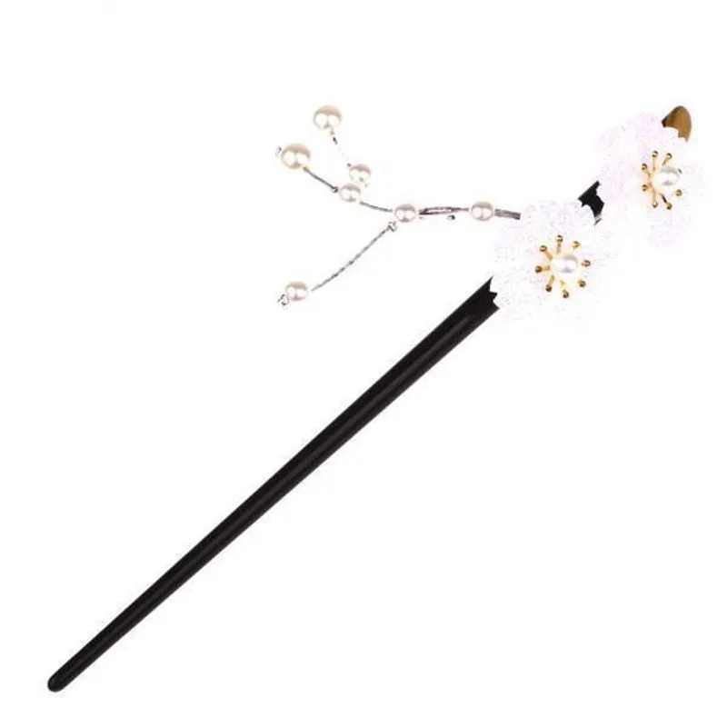 2xmulheres Flores Acrílico Cabelo Vara Com Pérola Borlas Cabelo