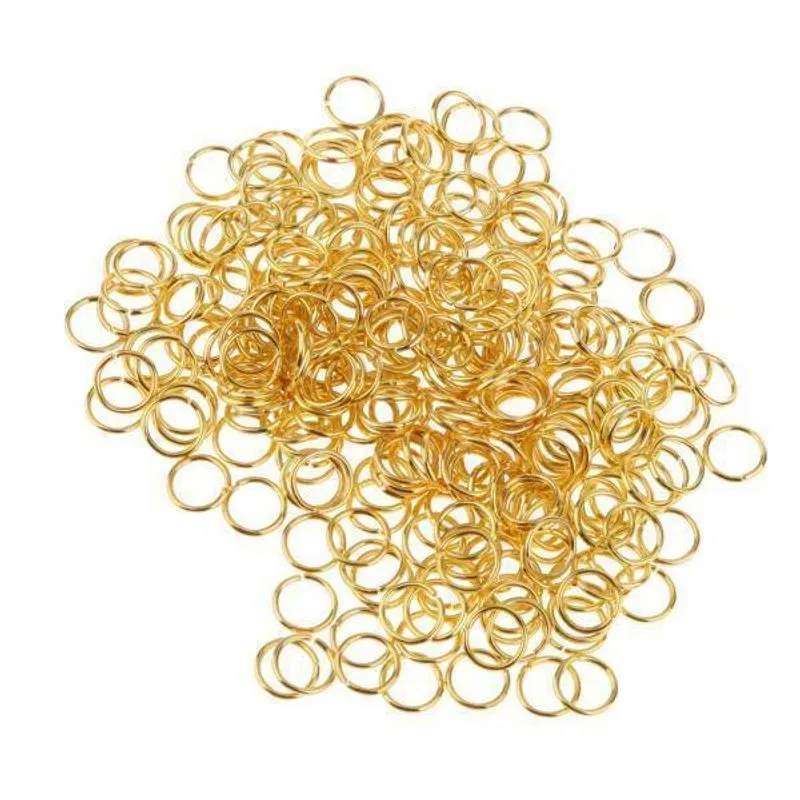 2x300 Pçs Jump Rings Banhados A Ouro Conectores Abertos Jóias