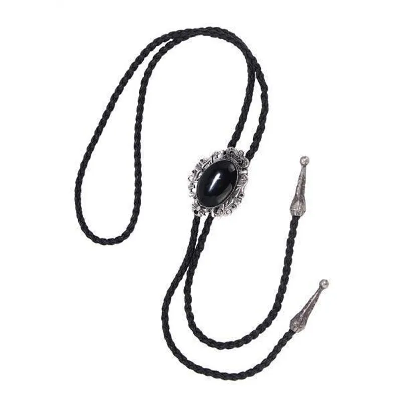 2 Caubóis Ocidentais Indianos Black Stone Bolo Tie Rodeo Dance