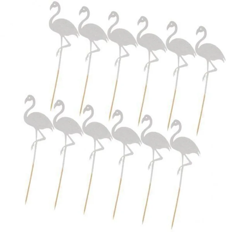 3x12 Pçs Glitter Flamingo Cupcake Picks Bolo Topper Aniversário