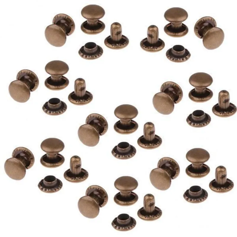 4x Rebites De Cabeça Dupla De Cobre 6 X 7 Mm Pacote De Aprox.