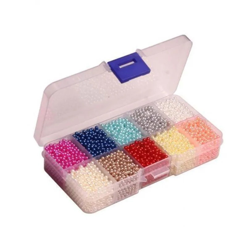 2x5500 Peças Pérolas Falsas Coloridas Sem Buraco Grânulos De Plástico Abs