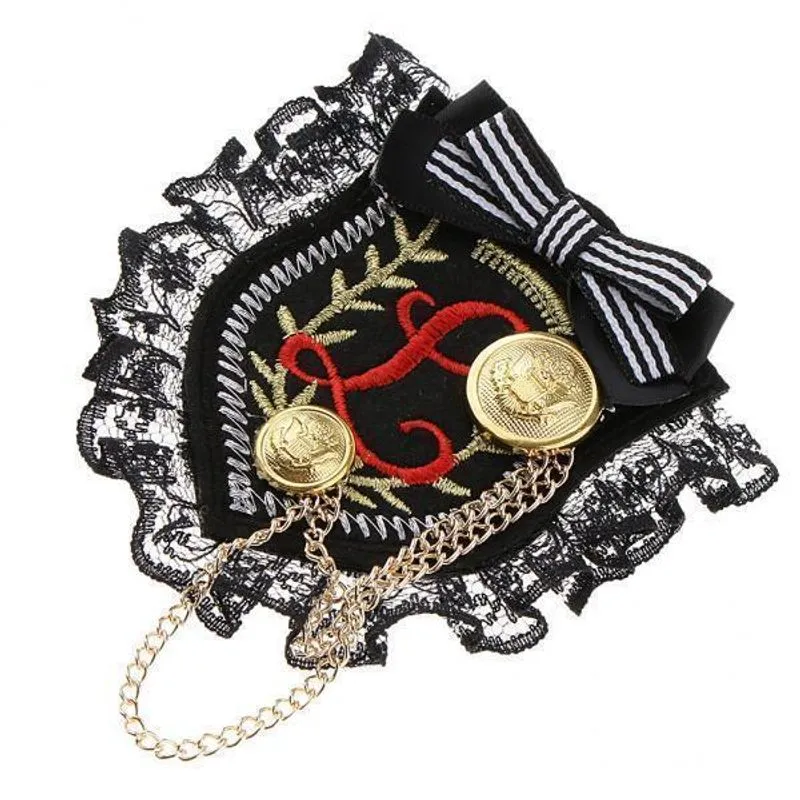 3 X Emblemas De Alfinetes De Broche De Espartilho De Tecido De Renda Estilo Britânico Retrô