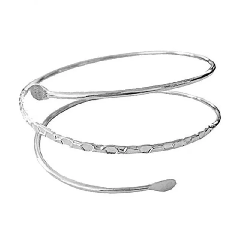 3x Bracelete De Bracelete De Braço Superior De Bobina De Metal Minimalista