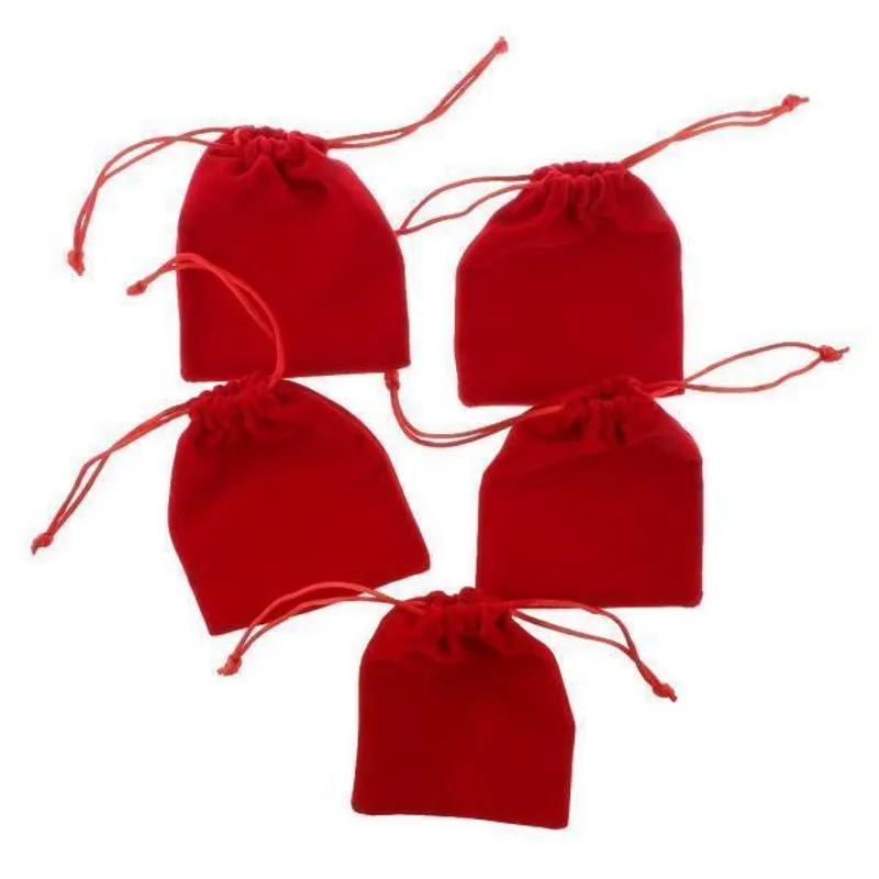 3x5 Peças Bolsa De Cordão De Veludo Presente Favorito De Casamento