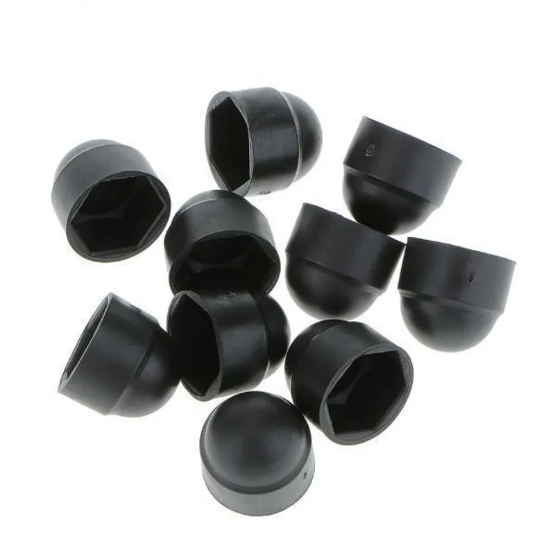 3x10pçs M6 Tampa De Proteção De Porca De Parafuso De Cúpula Preta Hexágono