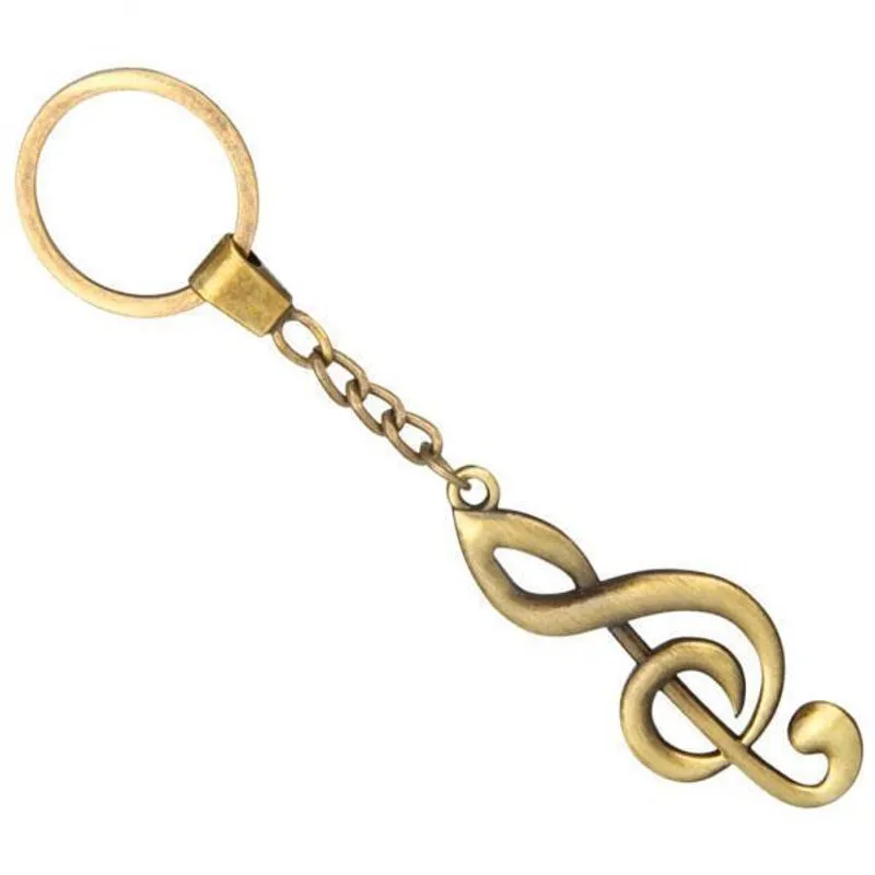 2x Carro Chaveiro Pingente Com Símbolo De Música Retro Bronze