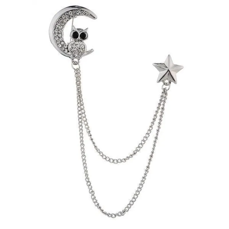 Emblema De Alfinete De Lapela Elegante 2xmen Com Alfinete De Broche De Coruja De Corrente Para