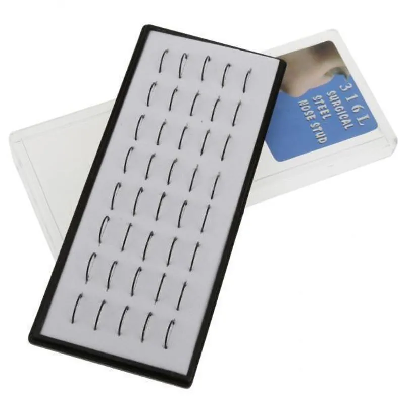 3x40 Pçs Pinos De Nariz De Aço Inoxidável Aros Anéis Perfurantes Para O Corpo