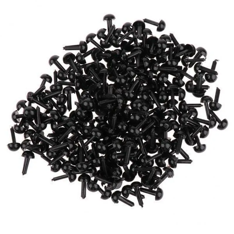 Olhos De Segurança De Plástico Preto 6x200 Peças Para Boneca Ursinho De Pelúcia