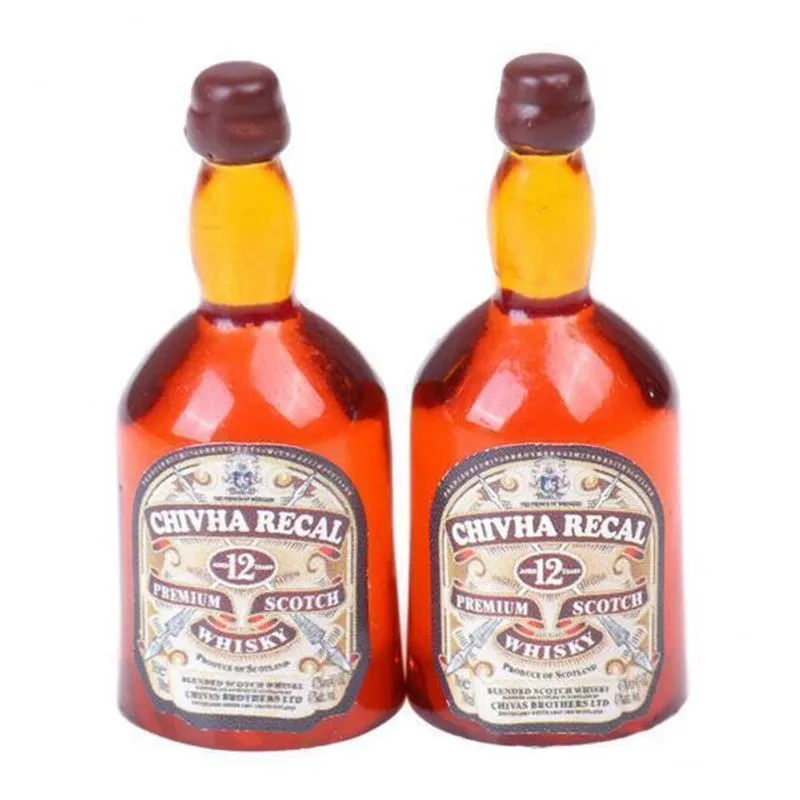 Garrafa De Vinho De Uísque Miniatura 2x2 Peças 1 : 12 Dollho