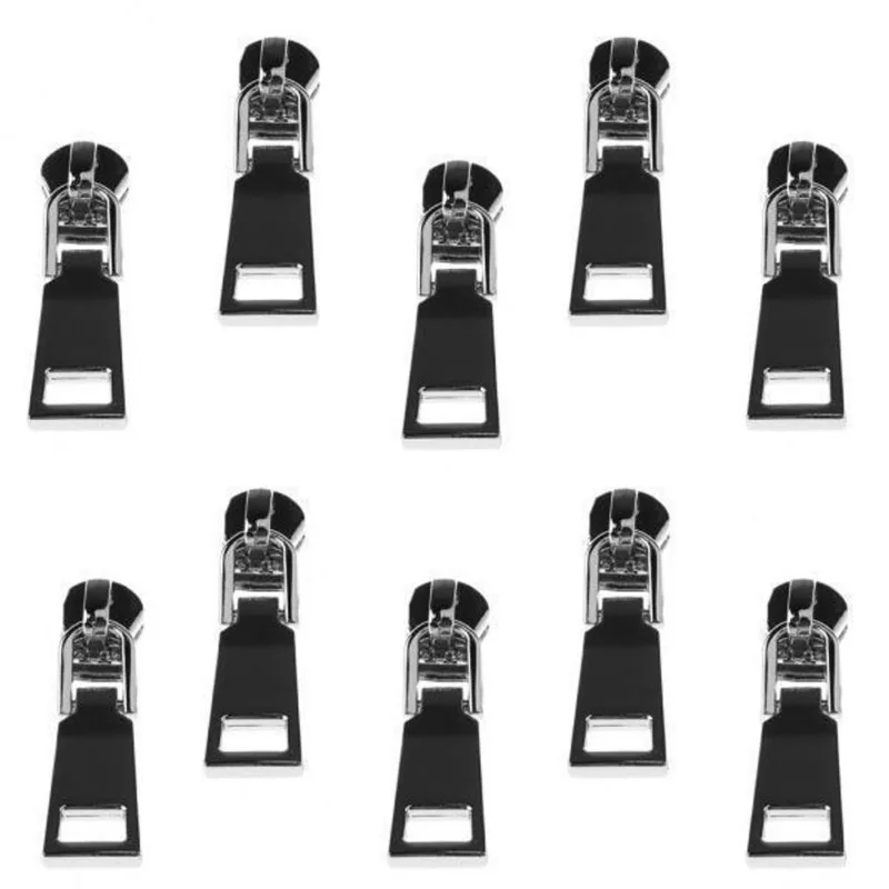 2x10 Peças #5 Metal Zipper Puller Slider Head Replacement