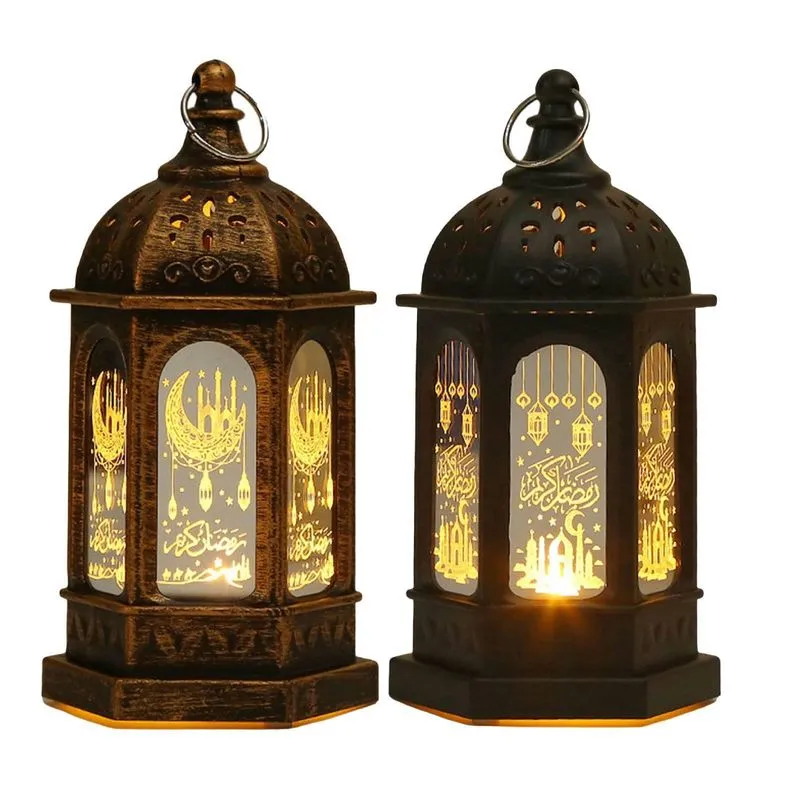 2 Peças De Luzes De Vento Led Lâmpada Lanterna De Ramadã Pendurada Para