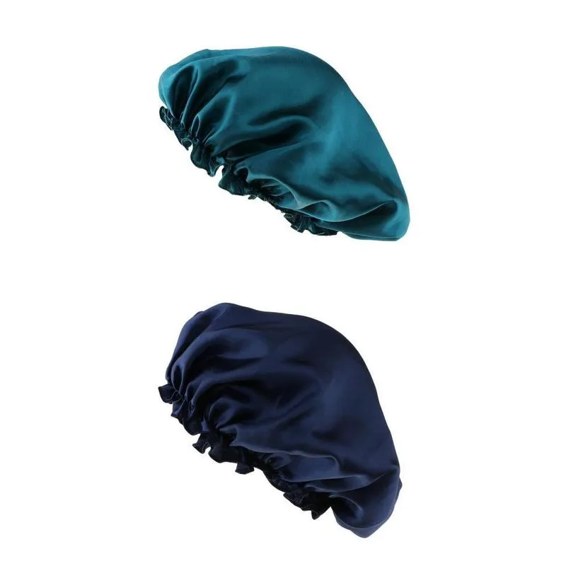 2 Peças Night Sleep Hair Care Beauty Bonnet Chapéu Capa De Cabeça