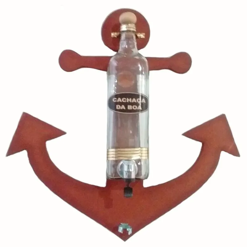 Pingômetro De Parede Em Madeira Com Âncora Naval Decorativa