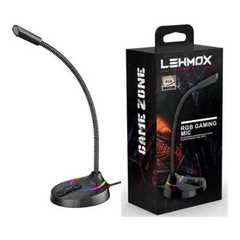 Microfone Profissional Lehmox Mesa Gt-gk1 Pc Rgb Usb Gamer