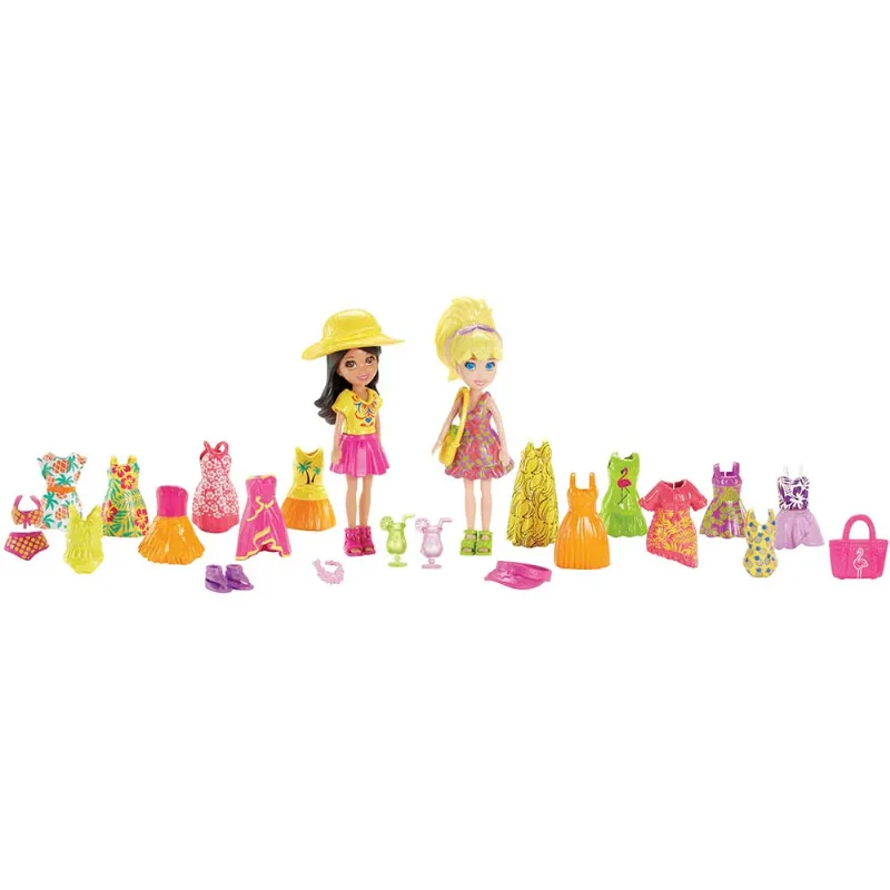 Polly - Kit 2 Bonecas e Roupinhas - Férias Tropicais Djb89