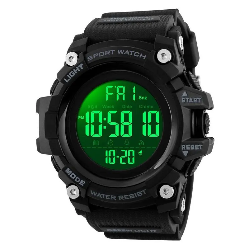 Relógio esportivo masculino digital impermeável xfcs preto