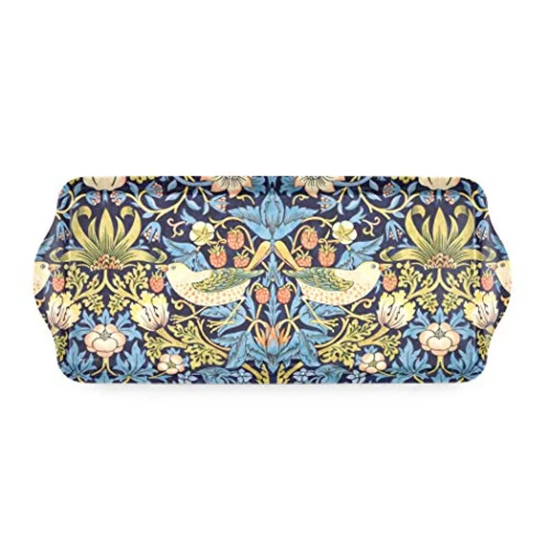 Morris &amp; Co Para Pimpernel Strawberry Thief Collection Blue Sandwich Tray - 15.1 X 6.5