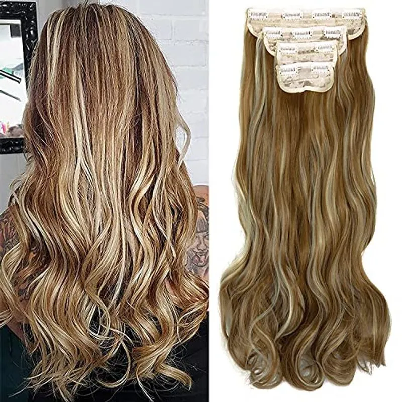 4pcs 18 Clipe Em Extensões De Cabelo Cabeça Cheia Hairp Sintético