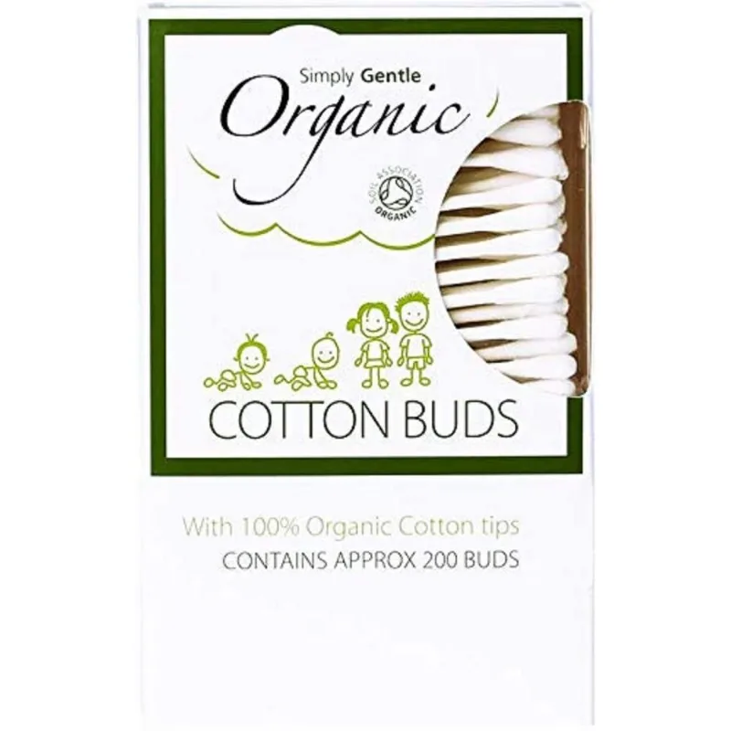 Cotonetes Orgânicos Simply Gentle - Pacote Com 200 Unidades