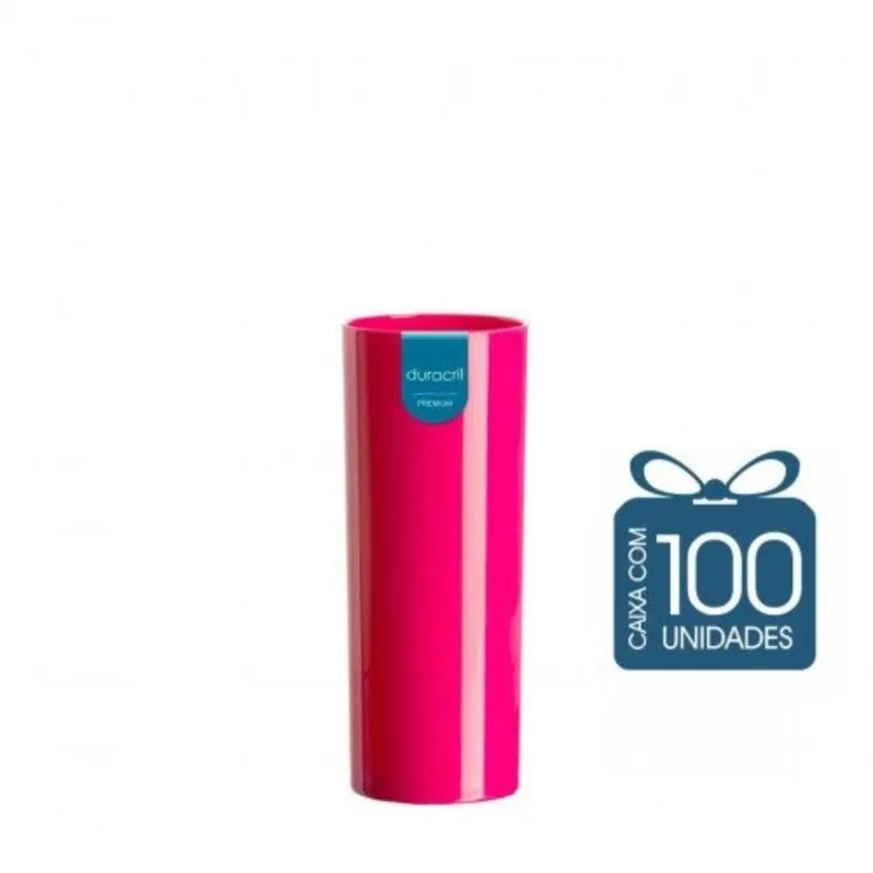100 Copos Long Drink 330 ml Pink