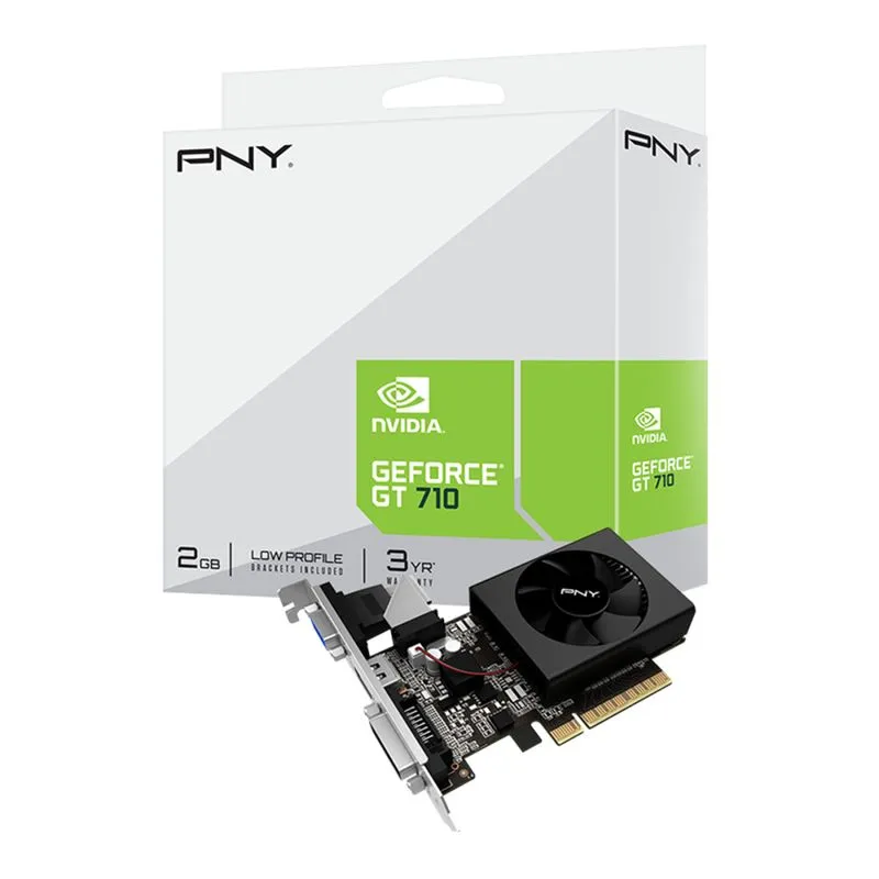 Placa de vídeo - NVIDIA GeForce GT 710 (2GB / PCI-E) - PNY- VCGGT7102XPB-BB