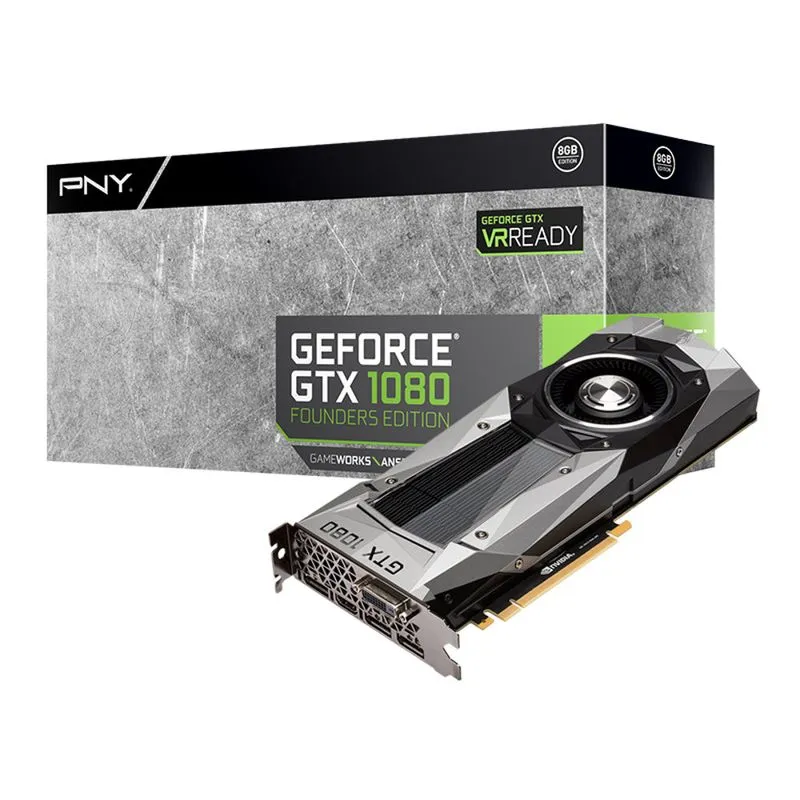 Placa de vídeo - NVIDIA GeForce GTX 1080 (8GB / PCI-E) - PNY Founders Edition VCGGTX10808PB-CG