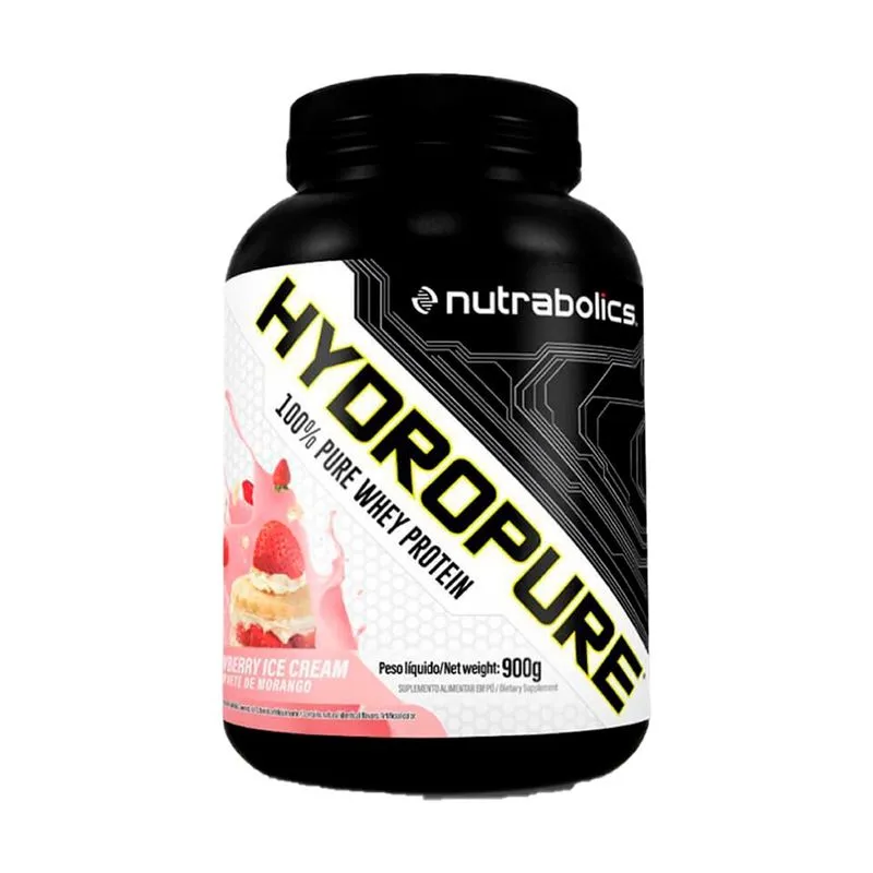 Whey Protein Hydropure Whey 100% Pure 900g Morango Nutrabolics
