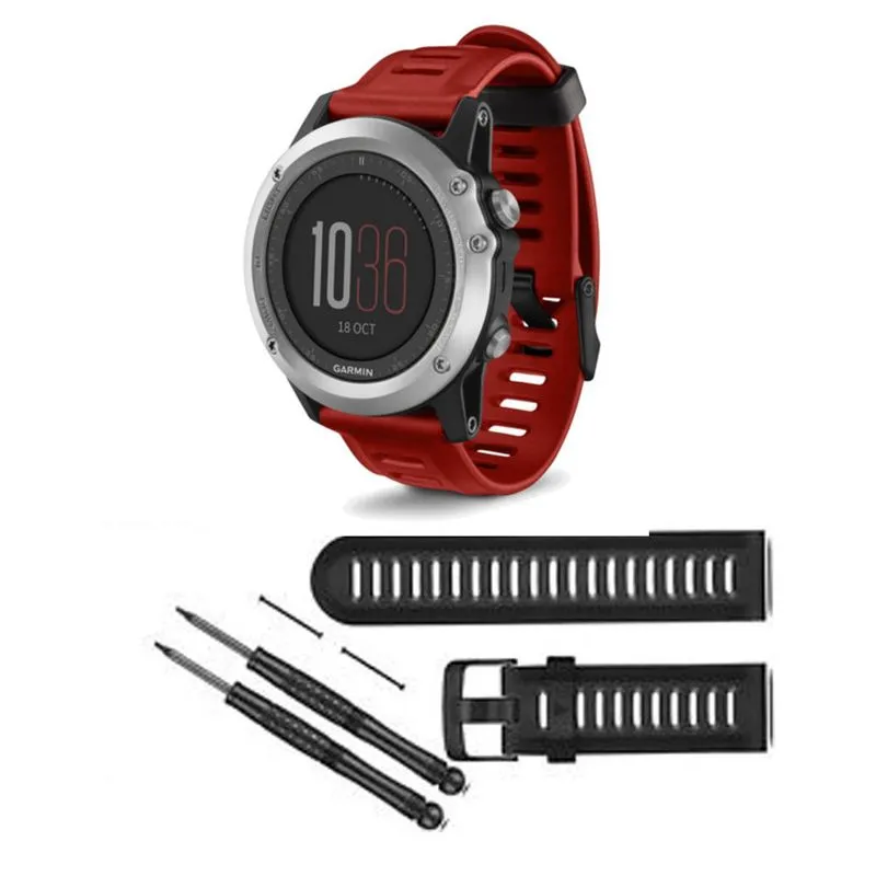 Relógio - Garmin Fenix 3 Sapphire GPS (Bundle) - Prata / Vermelho - 010-01338-26