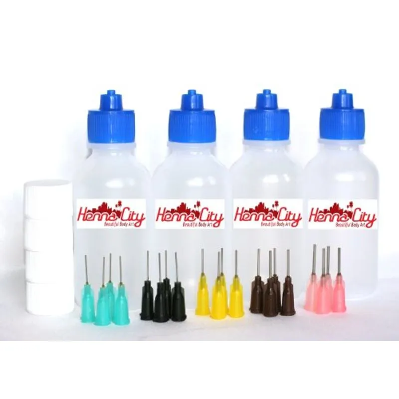 Cidade De Henna! 2 Oz Henna E Jagua Aplicador Garrafas - Qty